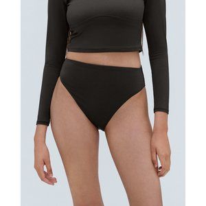 Everlane Womens The High-Rise Cheeky Bikini Bottom Black XS